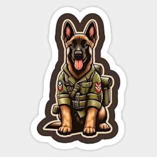 Belgian Malinois Soldier Sticker